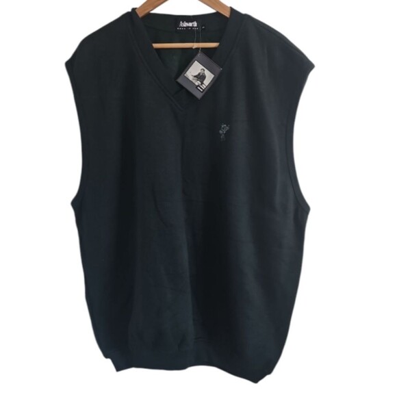 Ashworth Forrest Green Golf Sweater Vest NWT Sz XL Preppy Classic VNeck Pullover - Picture 1 of 12